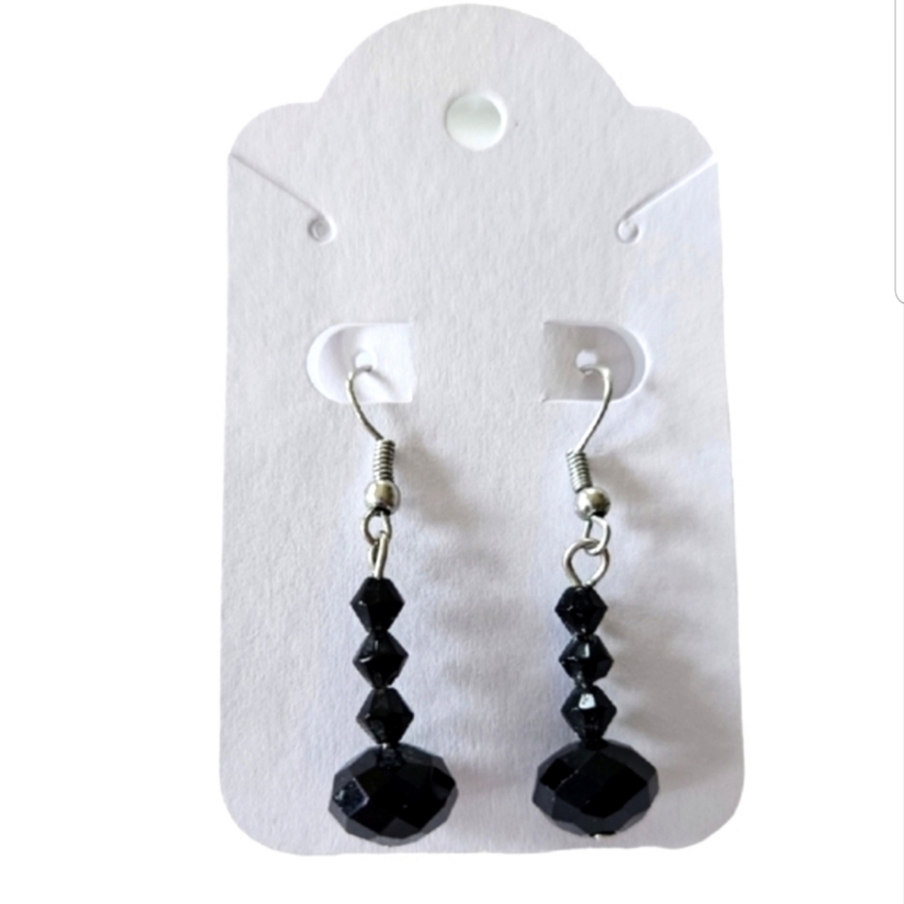 Contemporary Pierced Dangle Earrings Lot of 10 Faux Pearl, Faceted Glass, Beaded - Picture 10 of 11
